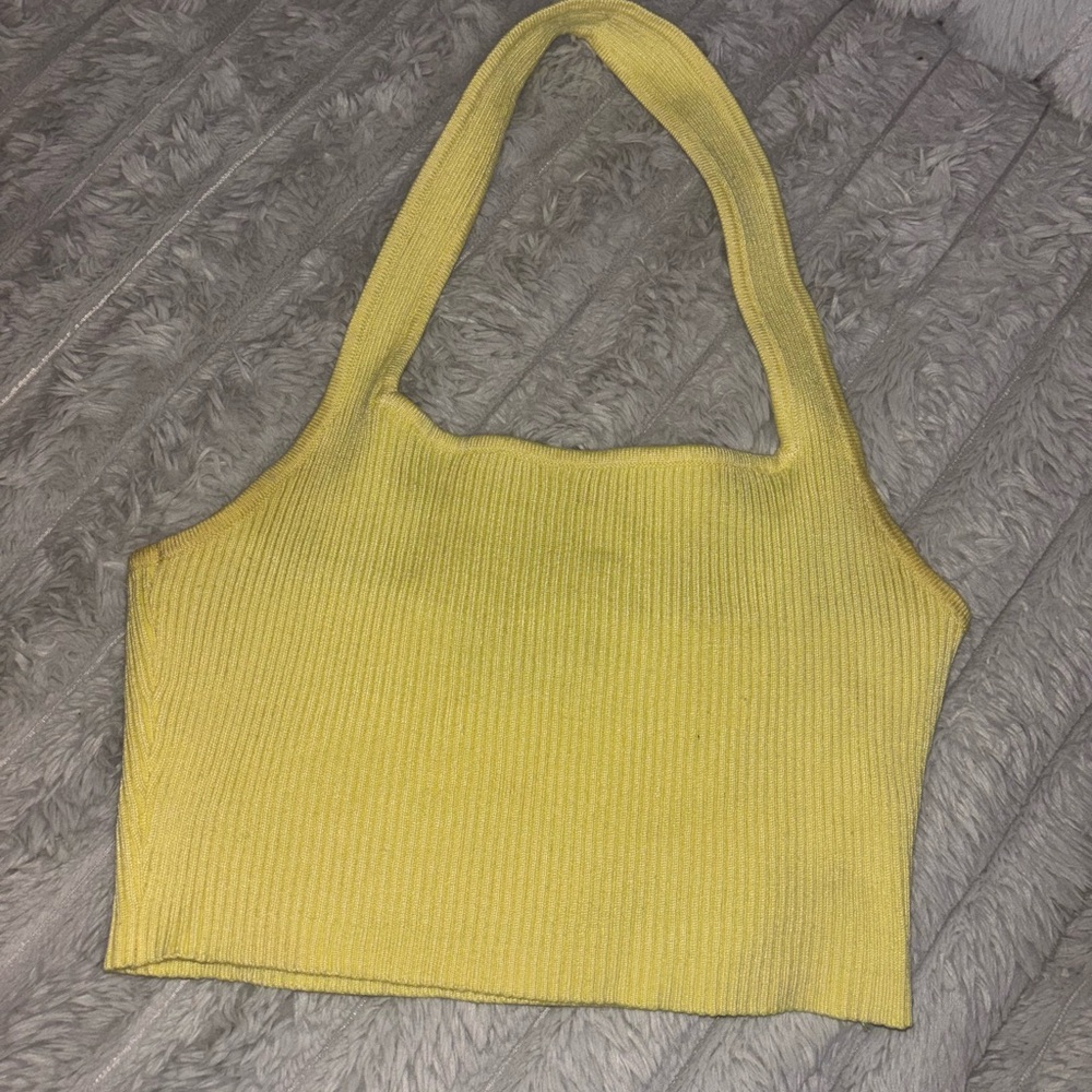 Yellow Ribbed Halter Top ⭐️ - Picture 3 of 6
